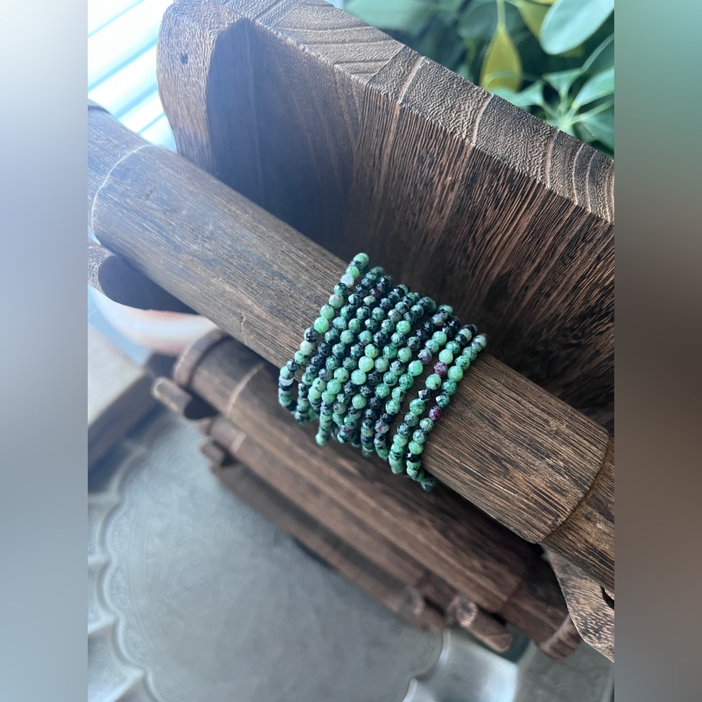 Ruby Zoisite faceted bracelet